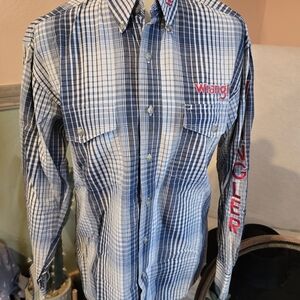 Wrangler Blue Plaid Men's Shirt